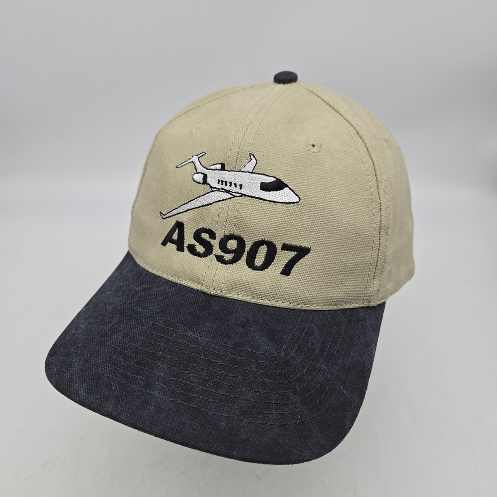 Vintage Honeywell AS907 Strapback Hat‎ Cap Beige Jet Engines Aviation Airplane